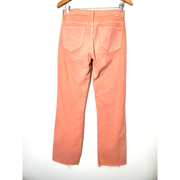 MOTHER The Insider Ankle Fray Jeans 28 Terracotta Crop Flare Bootcut - Picture 3 of 16